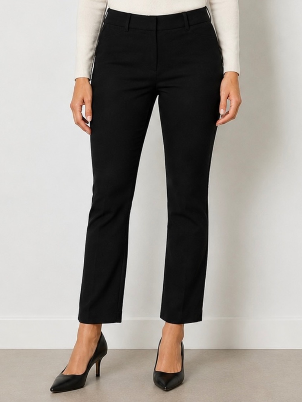 White House Black Market The Slim Flare Ankle Pants NWT Size 8 Black Career